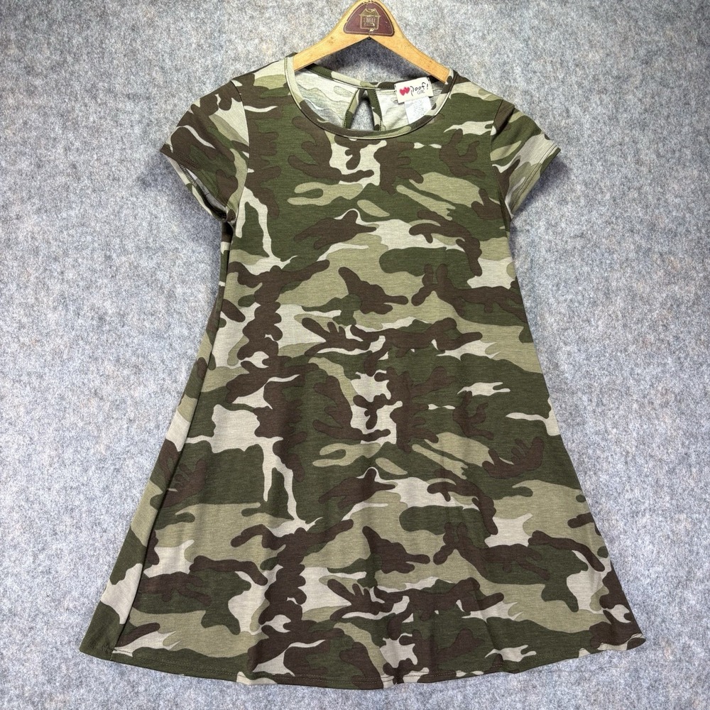 Girls Camo Dress Size Youth L 14-16 Camouflage skater Made in USA Poof! VTG